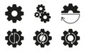 Gears, cogs or sprocket set. Gear wheels with arrows. Vector illustration Royalty Free Stock Photo